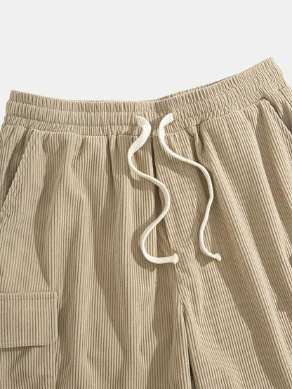 Herense Zomerbroek Cargo Beige Corduroy Stijlvol
