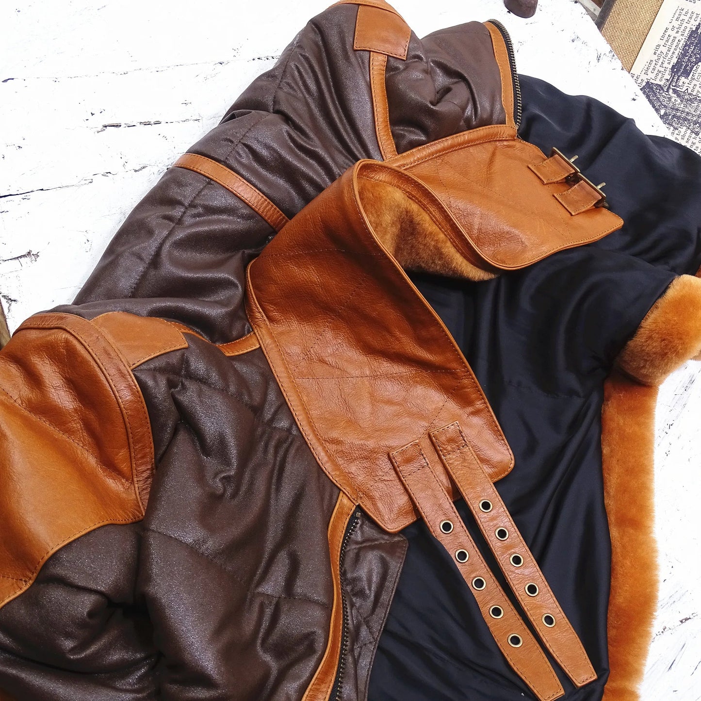 Leren Aviatorjack Stoer Warm Milan Stijl