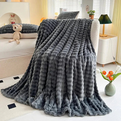 Zachte Fleece Deken met Bubbeltextuur Warm en Plush
