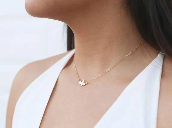 Ketting met Vliegende Vogel Sieraad Zilver Kleur
