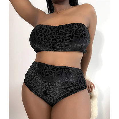 Plus-Size Bikini Sexy Stijlvol zwart