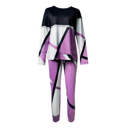 2-delig Set Lange Broek en O-hals Top voor Vrouw