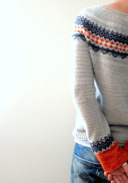 Grijze Trui Boho Stijl Zacht en Comfortabel