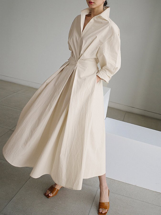 Maxi Zomerjurk met V-Halslijn en Vintage Look