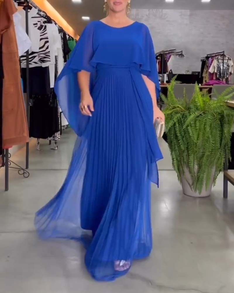 MaxiJurk Ronde Halslijn Elegante Vrouwelijke Zomerjurk - Mode Vibes