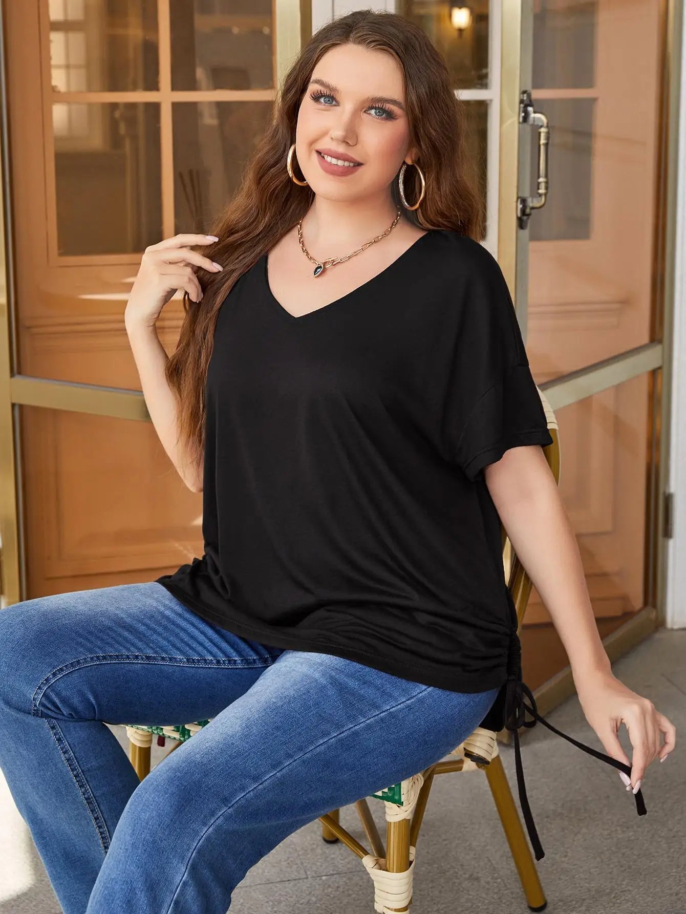 Plus-Size Top voor Vrouwen Losse Fit Trendy