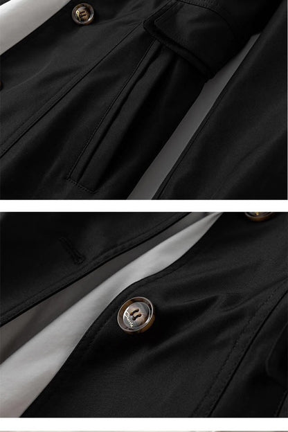 Dames Trenchcoat Halflang Met Knopen Klassiek Design