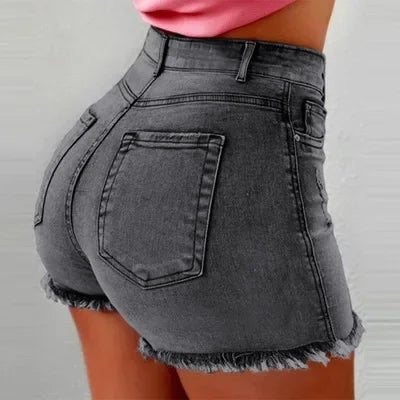 Plus Size Denim Short Zomerse Casual Stijl