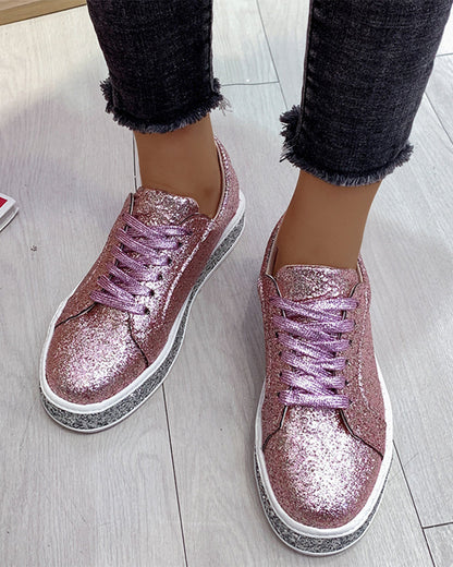 Glitter Dames Sneakers Plateau Sienna Stijlvol