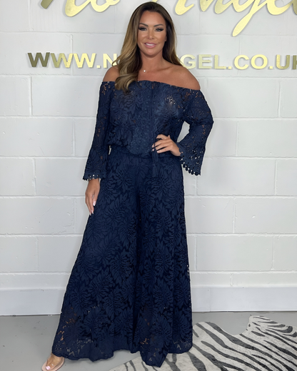 Kanten Jurk Zonder Schouder Elegant Boho Chic Stijl