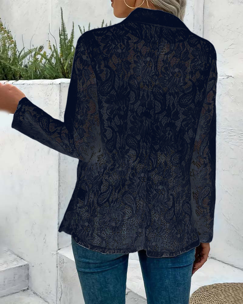 Dames Kanten Blazer Elegante Jas