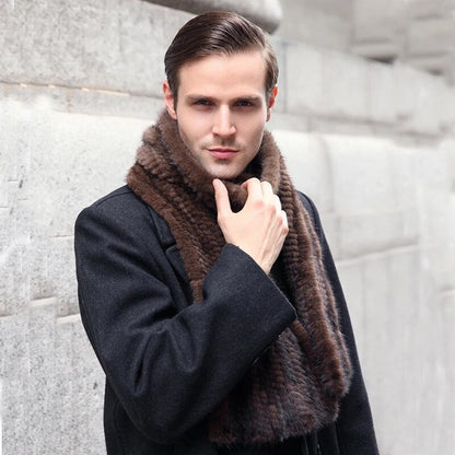 Gebreide Sjaal Warm en Stijlvol Nertsbont Look