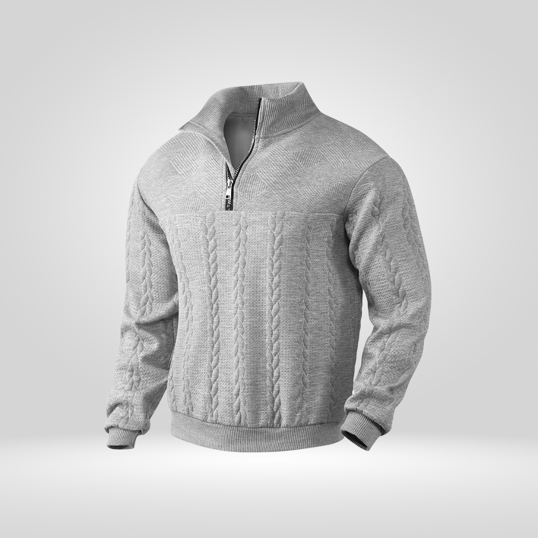 Heren Trui Half-Zip met Henry Kraag Stijlvol en Comfortabel