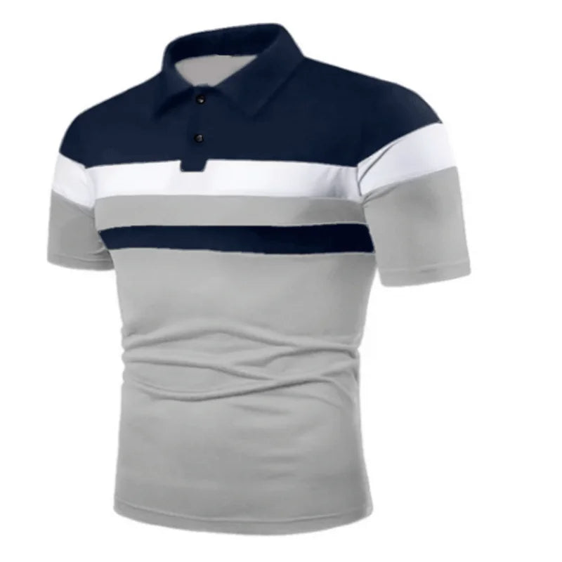 Plus Size Polo Shirt Gestreept Stijlvol voor Mannen