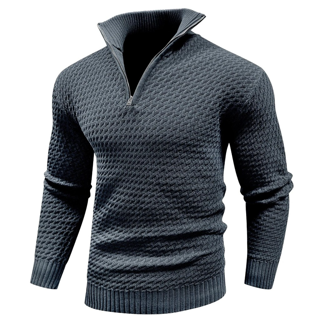Gebreide Trui Half Zip Wolmix Zacht en Comfortabel