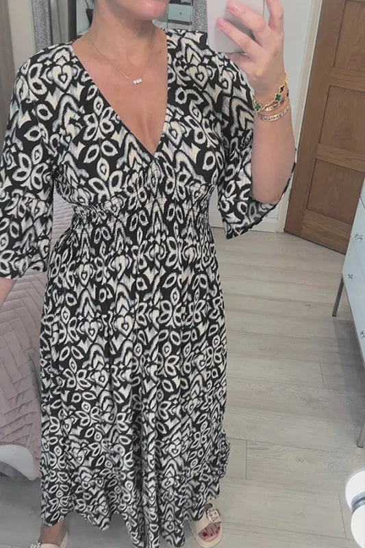 Sérène Bohemian V-hals maxi-jurk