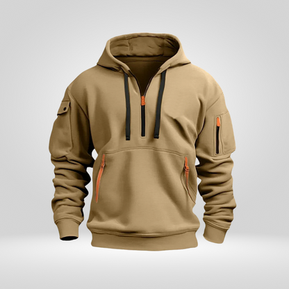 Heren Hoodie Half Zip – Comfortabele Jogging Trui met Zakken
