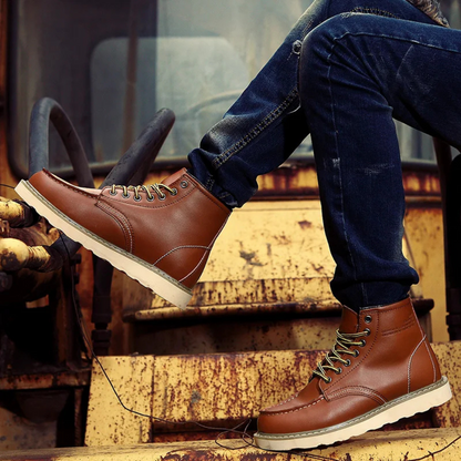 Vintage Heren Veterboots met Stevig Ontwerp
