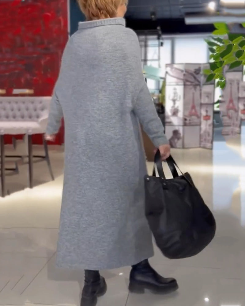 Damesjurk Elegante Lange Jurk met Colkraag