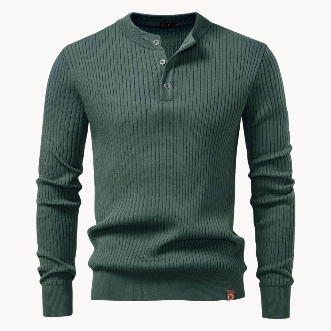 Stanton Ribgebreide Henley – Verfijnd & Comfortabel