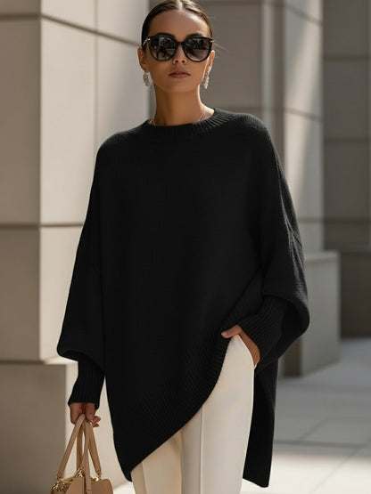 Dames Oversized Gebreide Trui Poncho