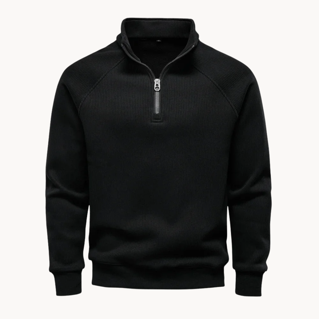 Heren Quarter-Zip Trui van Katoenmix