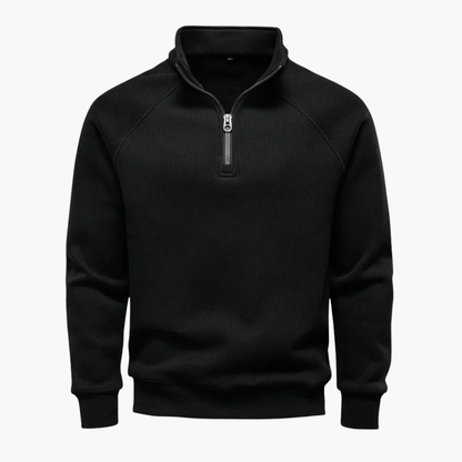 Heren Quarter-Zip Trui van Katoenmix