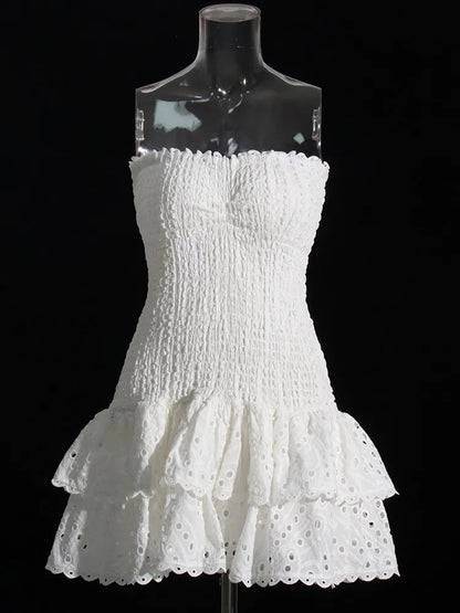 Mini Feestjurk Strapless Trendy Jurk voor Vrouw