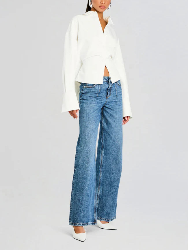 Vrouwelijke Witte Blouse Luxe Kwaliteit