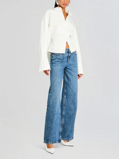Vrouwelijke Witte Blouse Luxe Kwaliteit