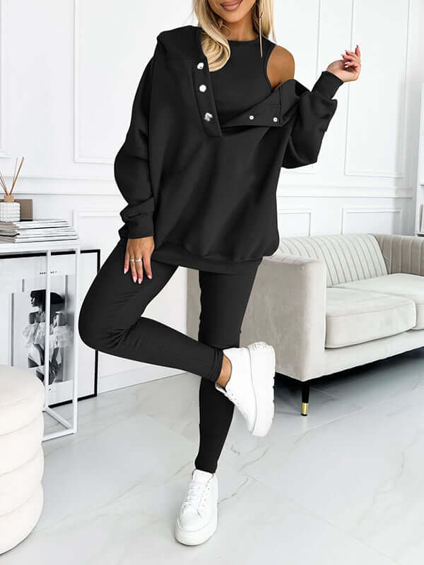 Dames Hoodieset met Fleece – Comfortabele Trui met Capuchon en Broek