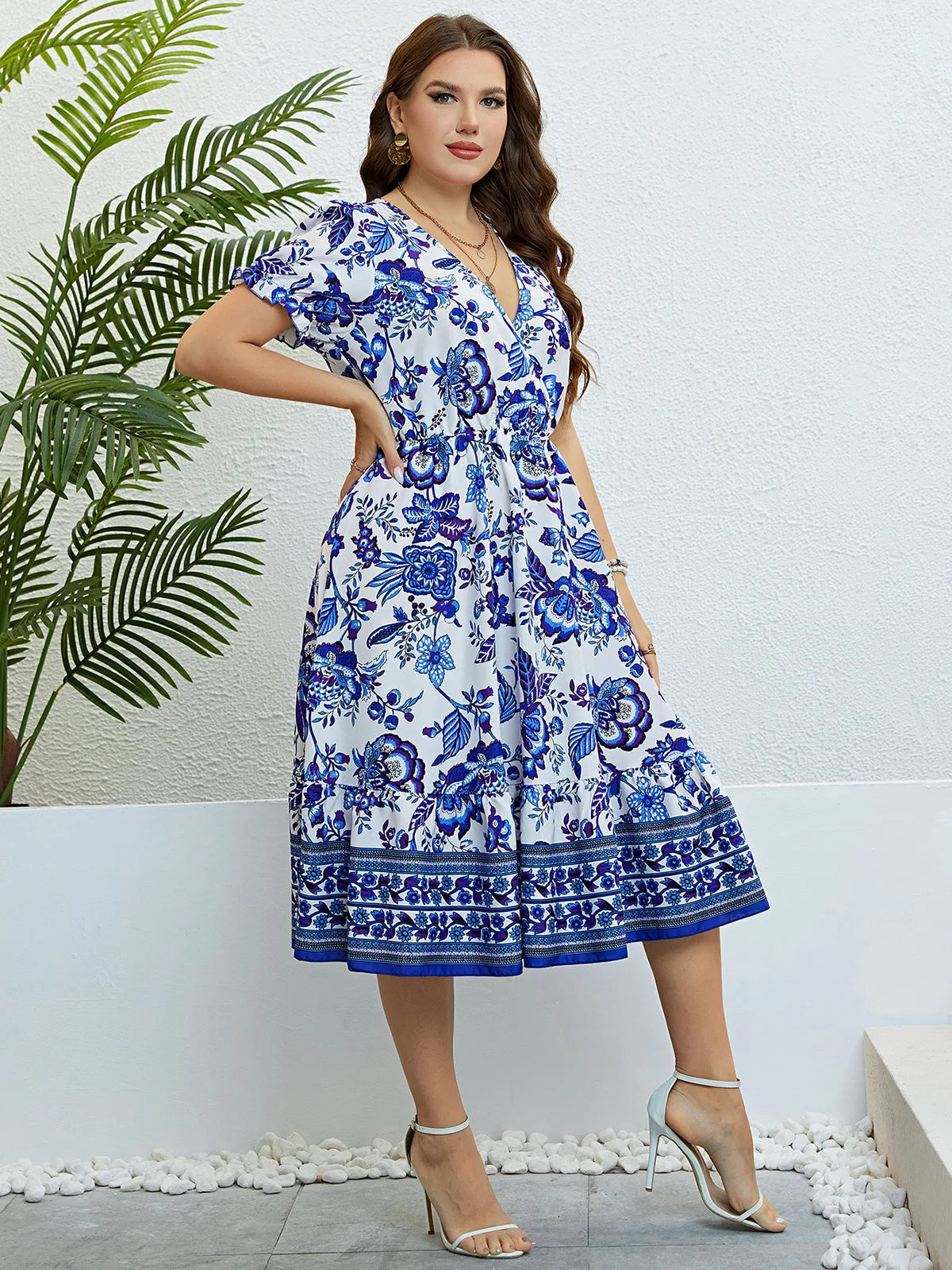 Plus-Size Jurk Stijlvol Vrolijk voor Vrouw