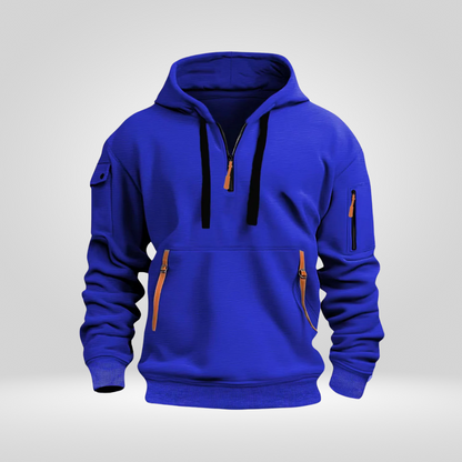 Heren Hoodie Half Zip – Comfortabele Jogging Trui met Zakken