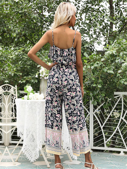 Bloemen Jumpsuit Bedrukt met Floral Print Vrouwelijk Model