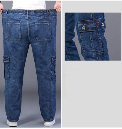 Warme Plus Size Jeans voor Vrouw met Meerdere Zakken