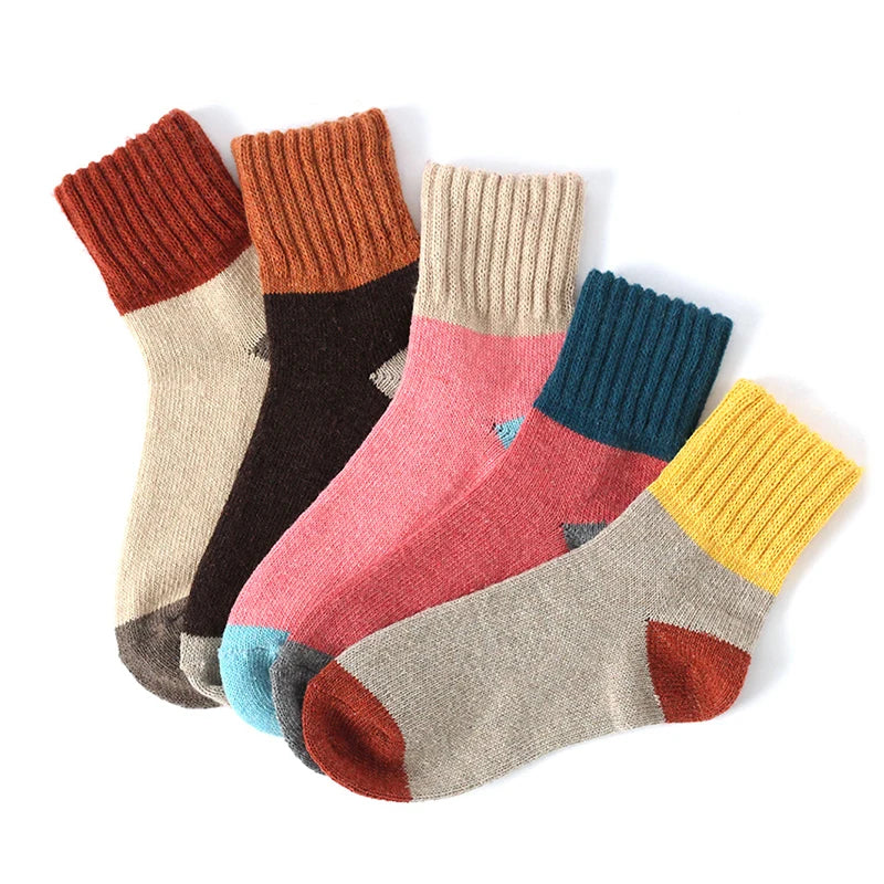 Wintersokken Retro Stijl Warme Wollige Socken
