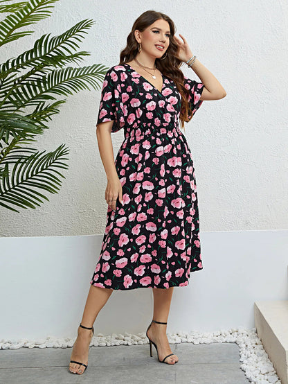 Plus-Size Zomerjurk Vrolijke Floral Print - Mode Vibes