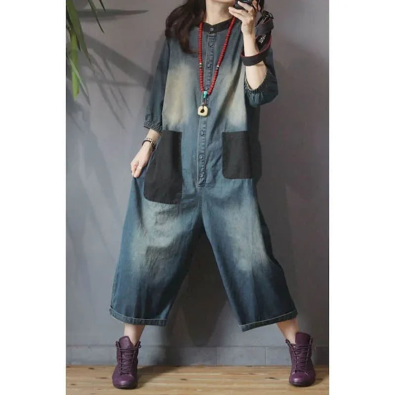 Plus Size Jumpsuit Jeans Stijlvol voor Vrouwen