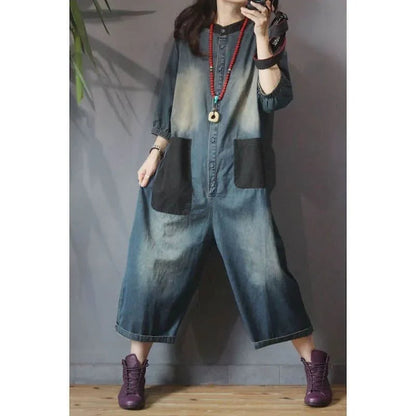 Plus Size Jumpsuit Jeans Stijlvol voor Vrouwen