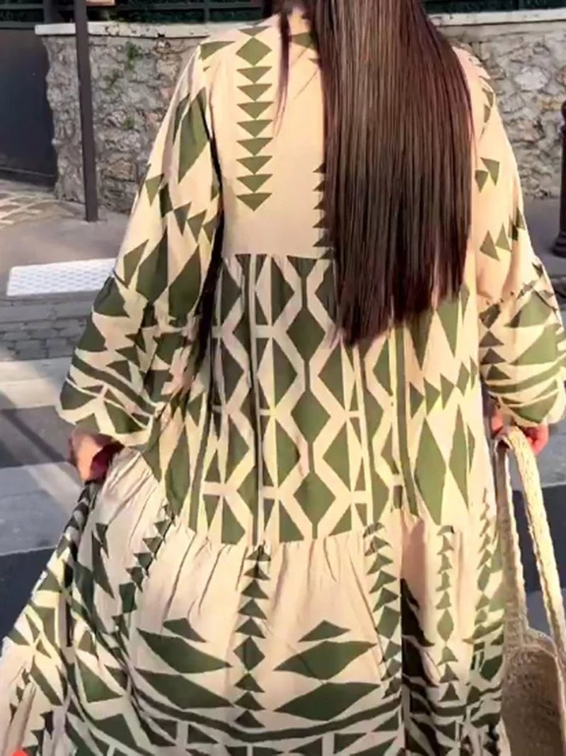 Maxi Jurk Vintage Stijl Trendy Dameskleding
