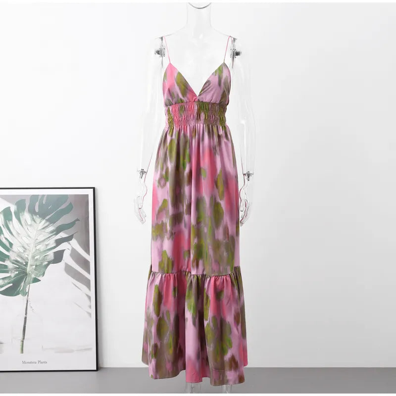 Maxi Jurk Vintage Stijl Lange Zomerjurk voor Vrouw