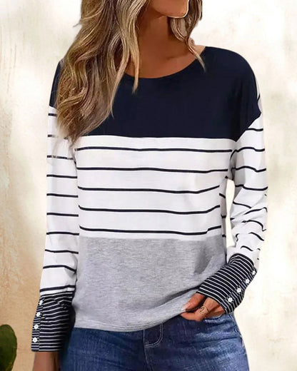 Dames Top met Gestreepte Print