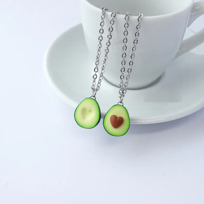 Avocadoketting Hartvormig Vriendenketting Uniek Zilver