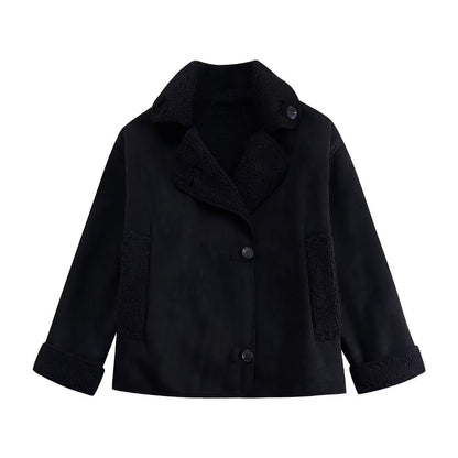 Dames Pilotenjas Oversized met Teddy Voering en Knopen