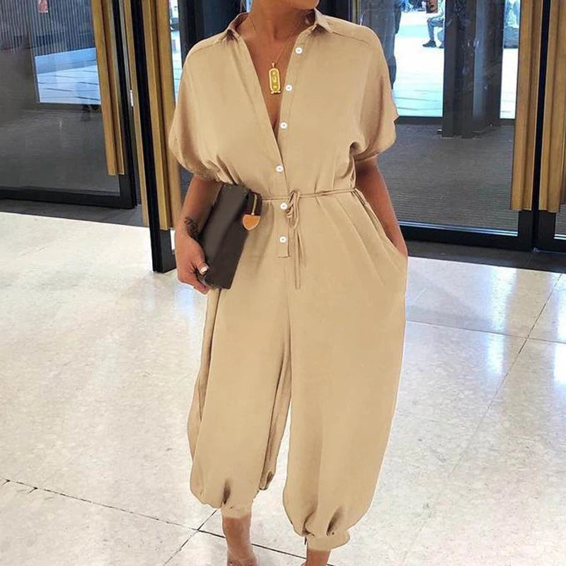 Plus Size Jumpsuit Comfortabel Retro Stijl