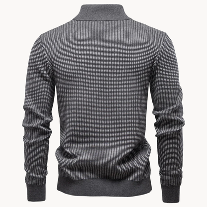 Corbin Pullover met Textuur en Kwart Rits