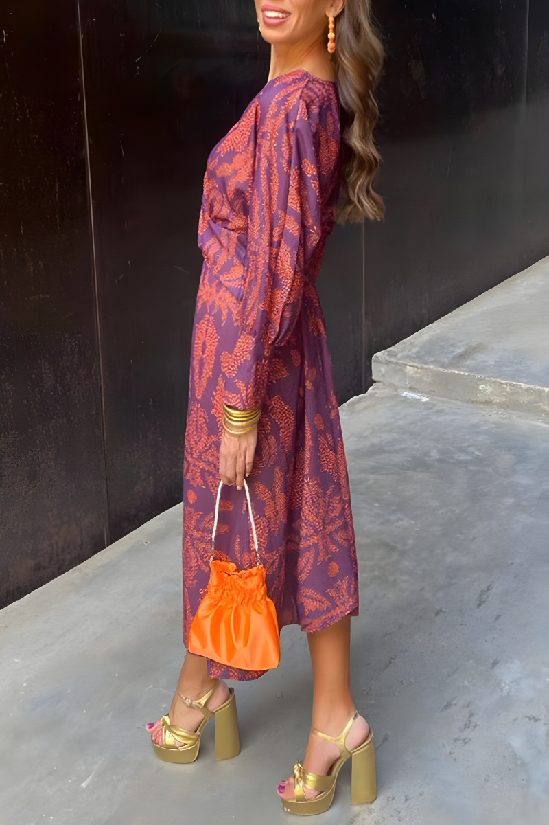 Idalia Maxi Jurk – Geknoopte V-Hals Damesjurk