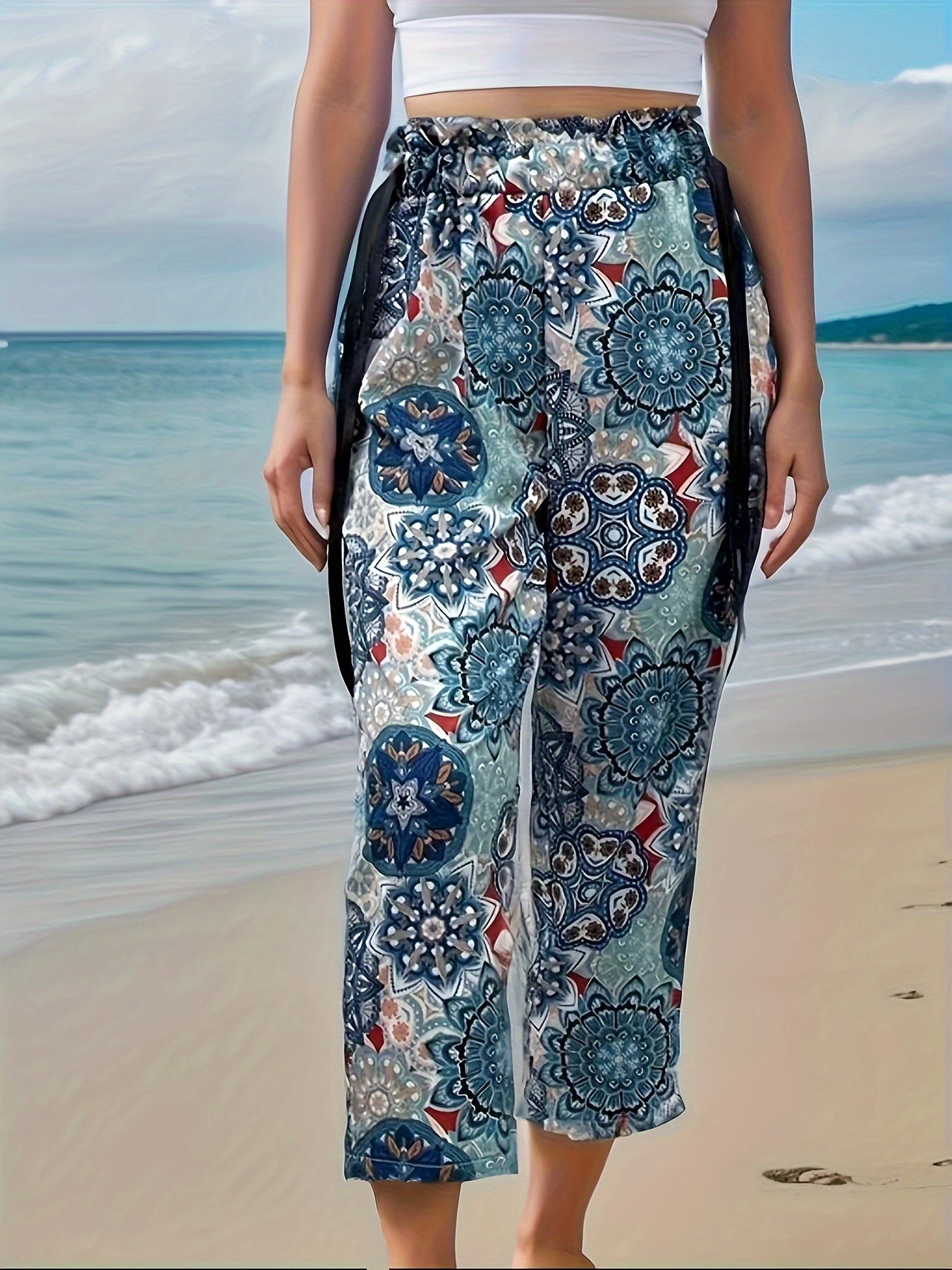 Della Broek Elastische Taille Comfortabele Bohemian Stijl