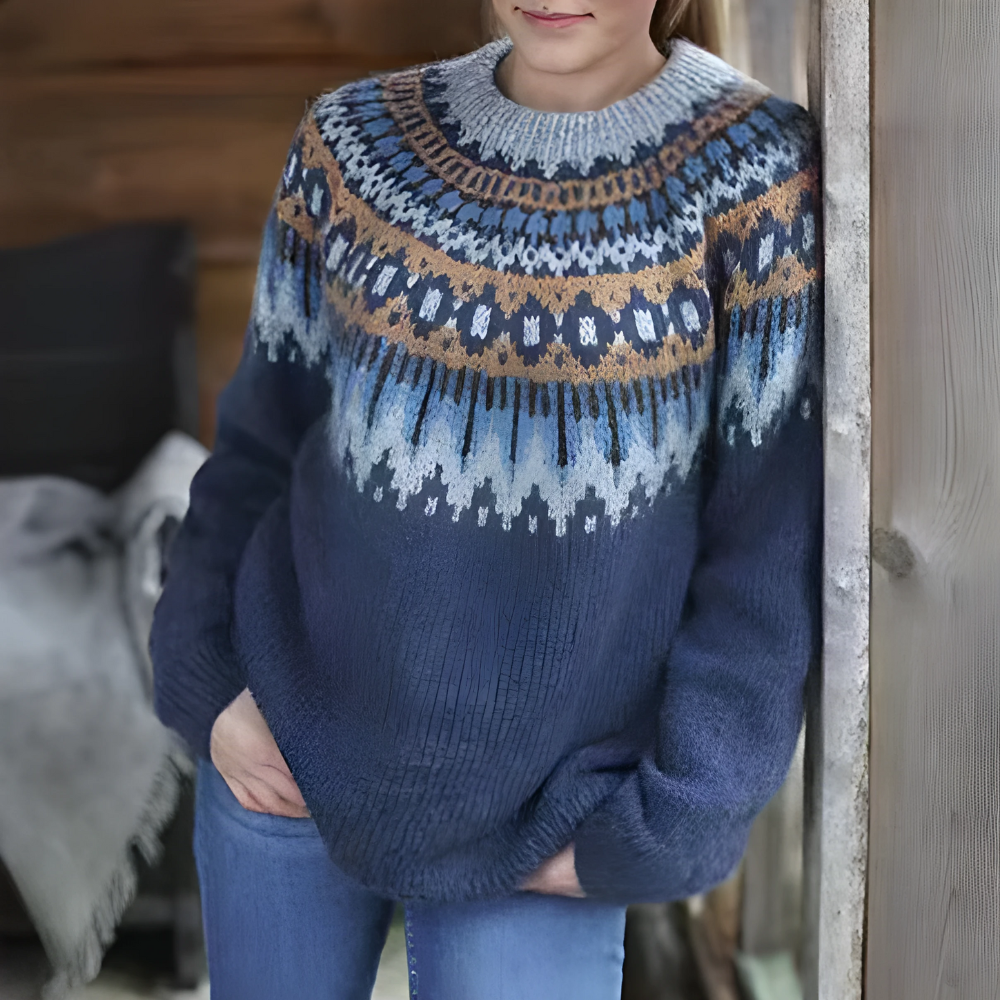 Dames Wintertrui Fair Isle Patroon Relaxed Fit - Mode Vibes