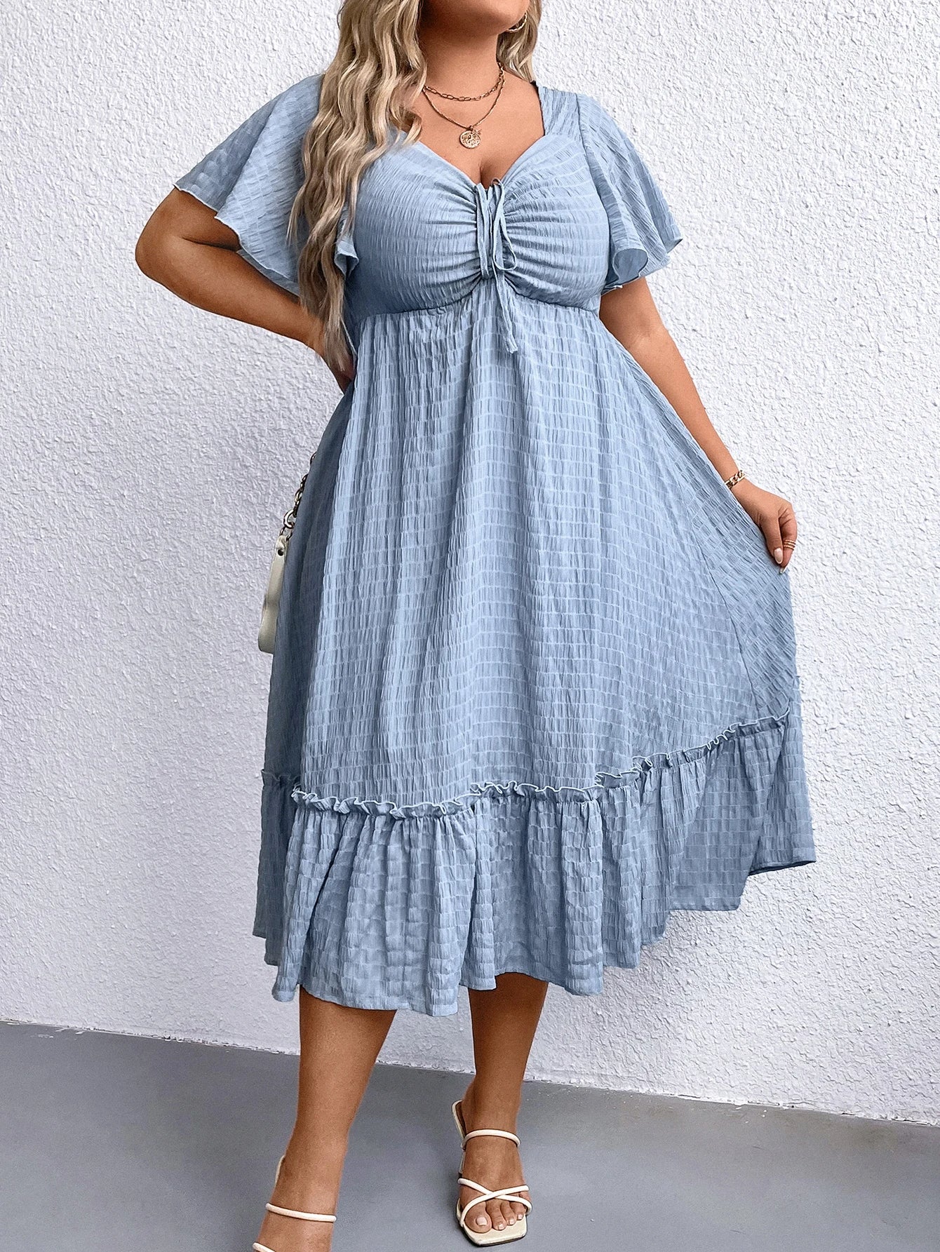 Plus-Size Zomerjurk Vintage Stijl Vrouwelijk